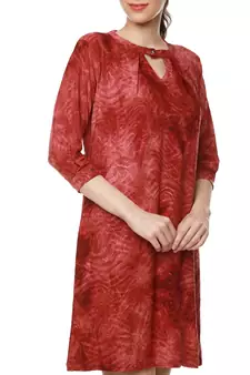 Red woven polyester short-dresses