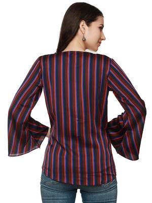 Maroon printed polyester party-tops 2