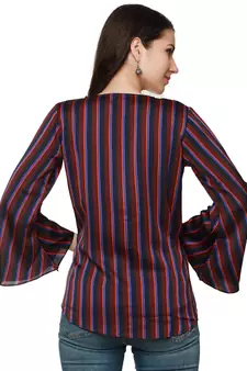 Maroon printed polyester party-tops