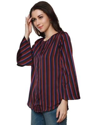 Maroon printed polyester party-tops 4