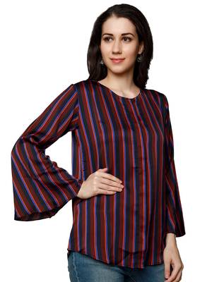 Maroon printed polyester party-tops 5