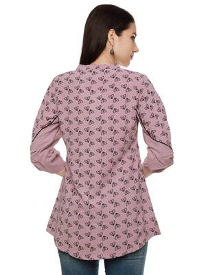Purple printed polyester party-tops 2