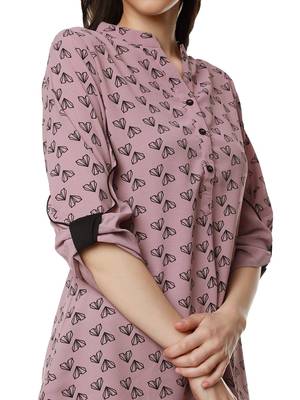 Purple printed polyester party-tops 5