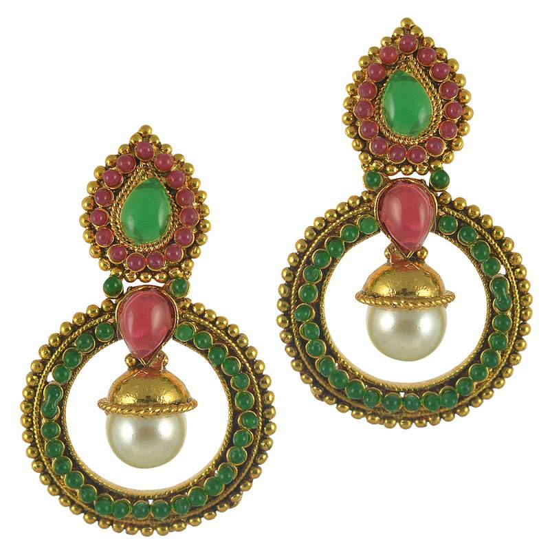 Multicolor Pearl danglers-drops
