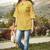 Janasya Mustard embroidered cotton cotton tops