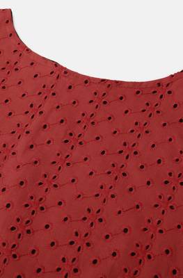 Janasya Red embroidered cotton crop tops 5