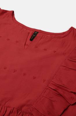 Red embroidered cotton tunics 5