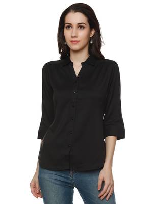 Black plain cotton party-tops 1