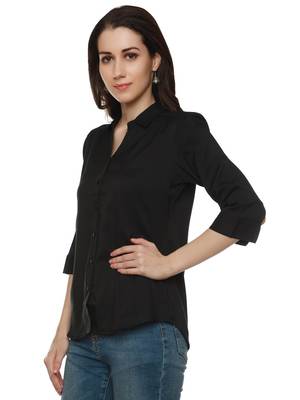 Black plain cotton party-tops 4