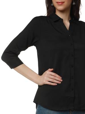 Black plain cotton party-tops 5