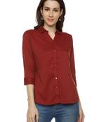 Maroon plain cotton party-tops