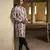 Printed Silk Kurta with Cotton Silk Churidar for Men