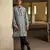 Printed Silk Kurta with Cotton Silk Churidar for Men