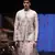Printed Silkmul Kurta with Dupion Silk Bandi and Cotton Silk Churidar for Men
