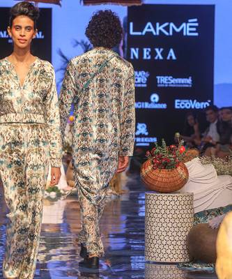 PS Men by Payal Singhal Aziz White Printed Velvet Kurta and Silkmul Churidar 3