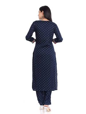 rayon blue ethnic kurtis 3