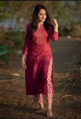 rayon red ethnic kurtis 1