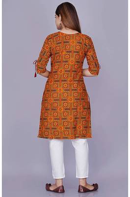 rayon mustard ethnic kurtis 2