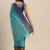 Sky blue woven cotton silk saree with blouse