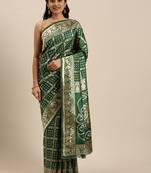 Green Woven Silk Blend Saree With Blouse