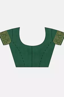 Green Woven Silk Blend Saree With Blouse