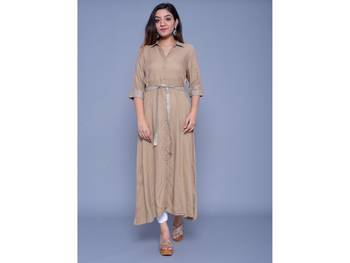 Brown printed rayon kurtas-and-kurtis 1