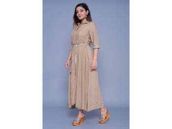 Brown printed rayon kurtas-and-kurtis 5