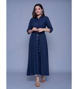 Navy-blue printed rayon kurtas-and-kurtis