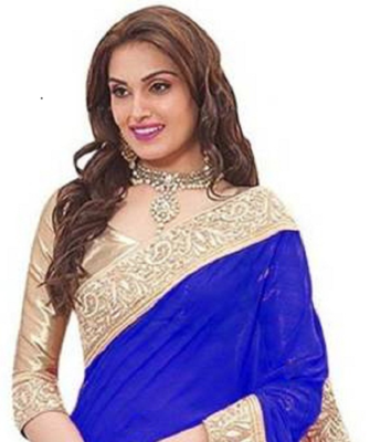 Royal Blue Bahubali Silk saree With Fancy Lace and dhupion Silk Blouse Piece. 2