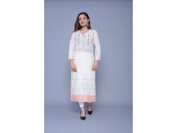 Cream printed satin kurtas-and-kurtis 1