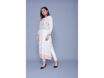 Cream printed satin kurtas-and-kurtis 4