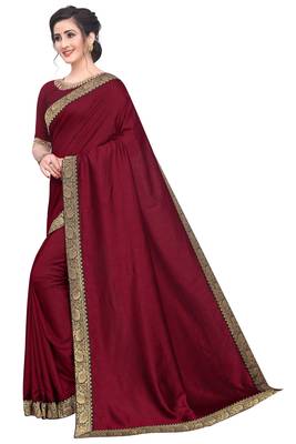 Maroon woven silk saree with blouse 2