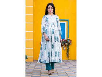 White printed cotton kurtas-and-kurtis 1