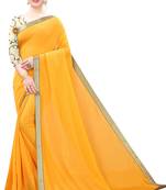 Orange woven silk saree with blouse