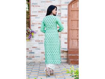 Light-green screen print blended cotton salwar 4
