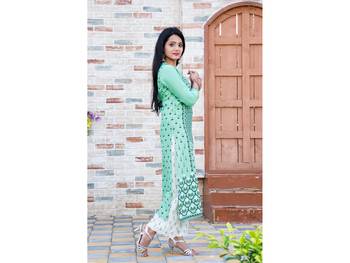Light-green screen print blended cotton salwar 5