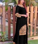 Black embroidered georgette salwar