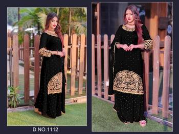 Black embroidered georgette salwar 2