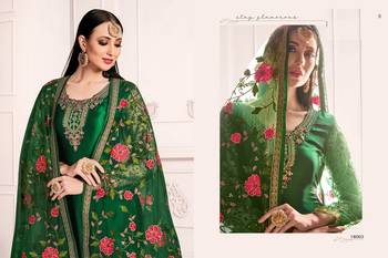 Green embroidered georgette salwar 2