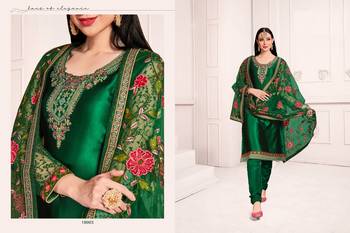 Green embroidered georgette salwar 3