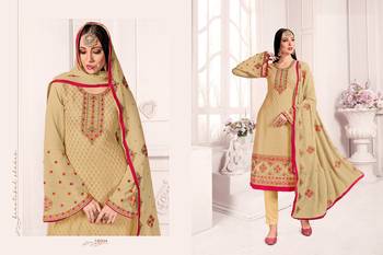 Beige embroidered georgette salwar 3