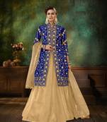Blue embroidered  velvet salwar