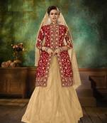 Maroon embroidered velvet salwar