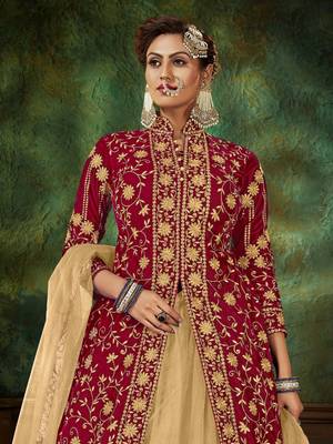 Maroon embroidered velvet salwar 3