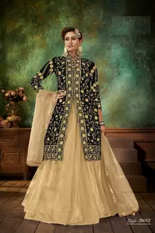 Black embroidered velvet salwar