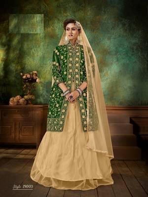 Green embroidered velvet salwar 1