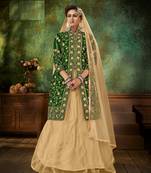 Green embroidered velvet salwar