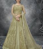 Sea Green Net Lehenga & Pant Style Suit