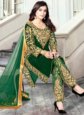 Green Embroidered Pakistani Pant Suit 2