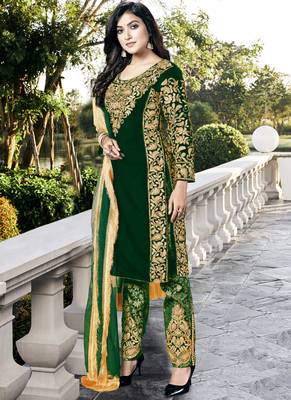 Green Embroidered Pakistani Pant Suit 3